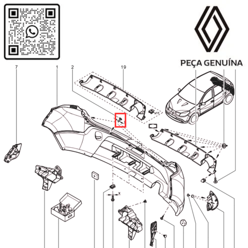 RN 008162 PARAFUSO FIXACAO PARACHOQUE SANDERO 7703008162 -4-